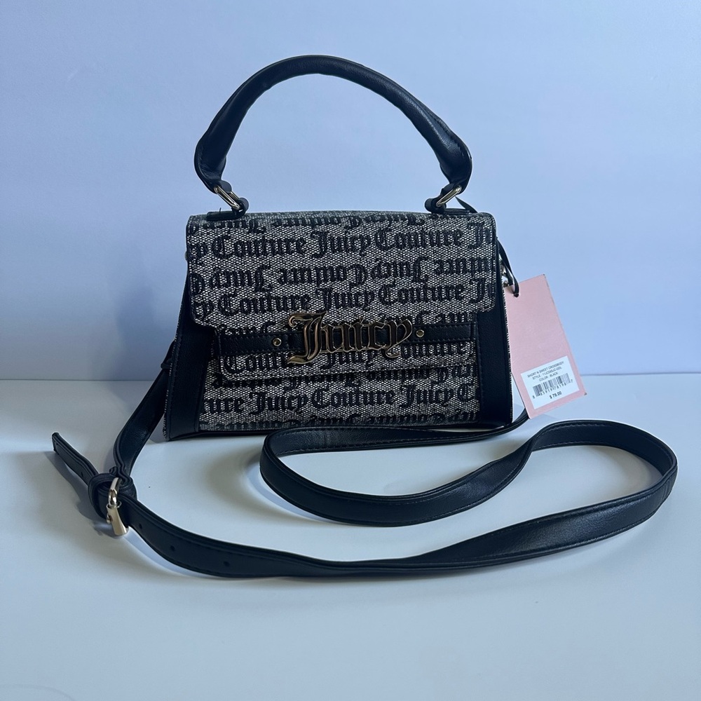 Juicy Couture Logo Print Crossbody Top Handle Bag – NWT
